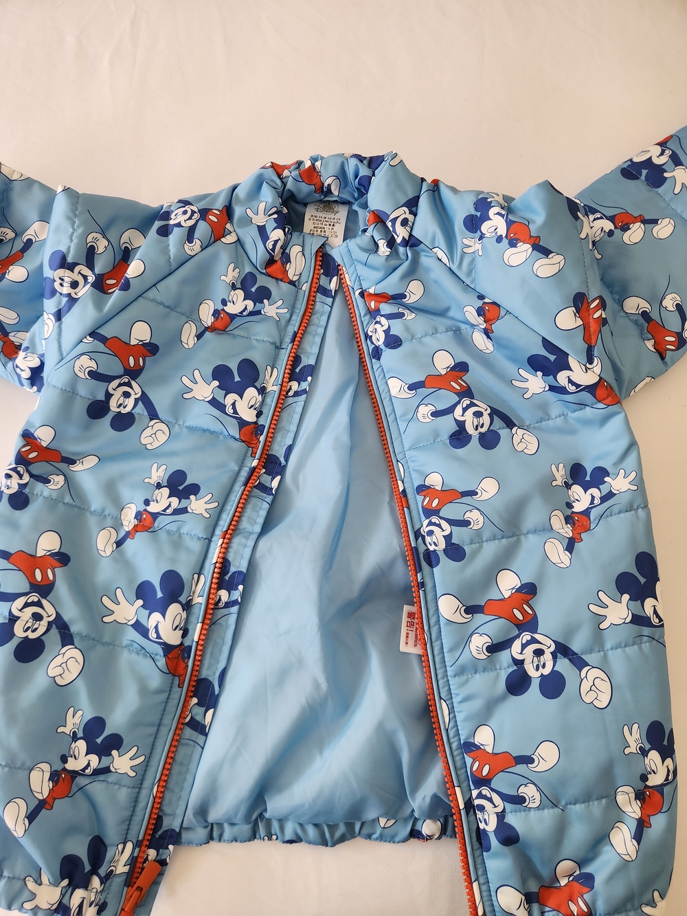 Disney Light Blue Mickey Mouse Puffer Jacket
